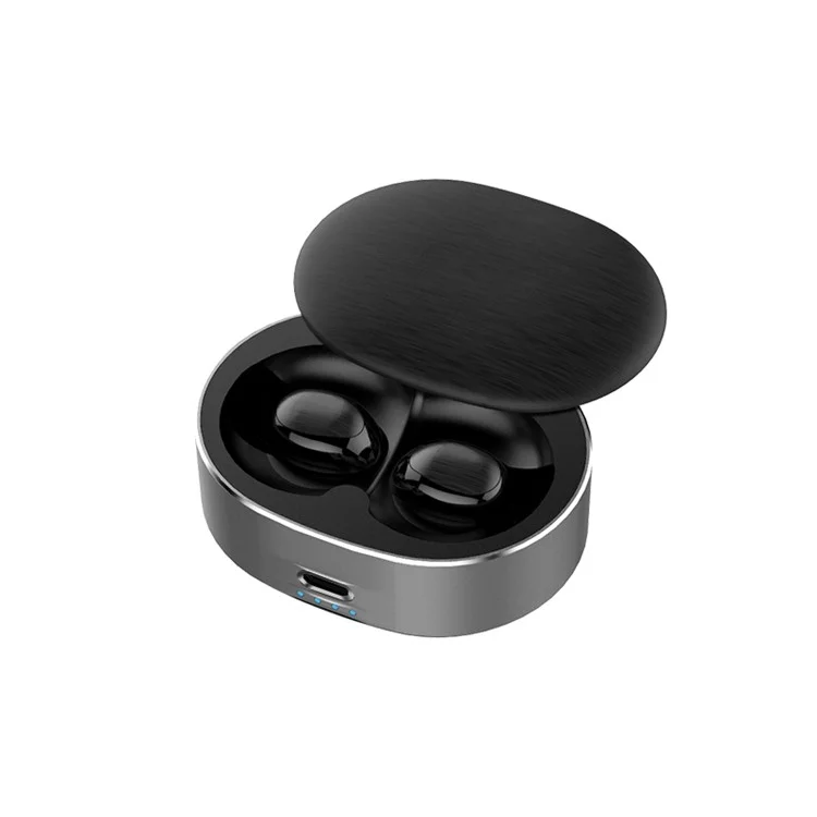 Touch Wireless Binaural Bluetooth-compatible Earphones with Rotary Charging Box - Black