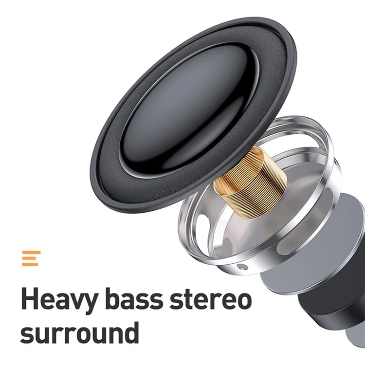 BASEUS Encok 4 in 1 1 Wireless Bass Stéréo Stéréo Alloc de L'alarme Bluetooth E09 - le Noir