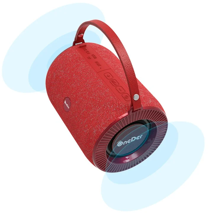 ONEDER V3 Fabric Portable Wireless Bluetooth Card Stereo Bass Creative Gift Mini Speaker - Red