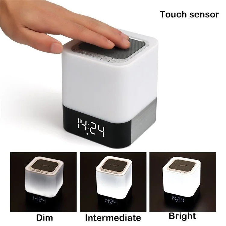 DY28 MUSKY Wireless Bluetooth Speaker with Touchable LED Table Lamp Alarm Clock