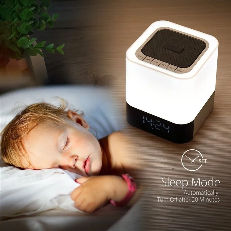 DY28 MUSKY Wireless Bluetooth Speaker with Touchable LED Table Lamp Alarm Clock