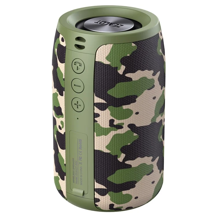 Zelot S32 Bluetooth 5.0 Wireless Portable HiFi Bass Subwoofer Altoparlante Supporto TF Card / U-Disk / AUX - Army Green