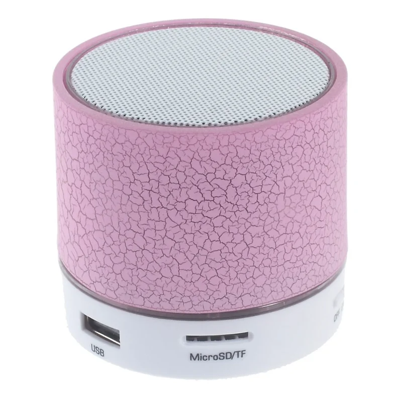 Crack Pattern A9 Stereo Trådløs Bluetooth-kompatibel Håndsfri Højttaler med LED-lys, Understøtter TF-kort - Pink