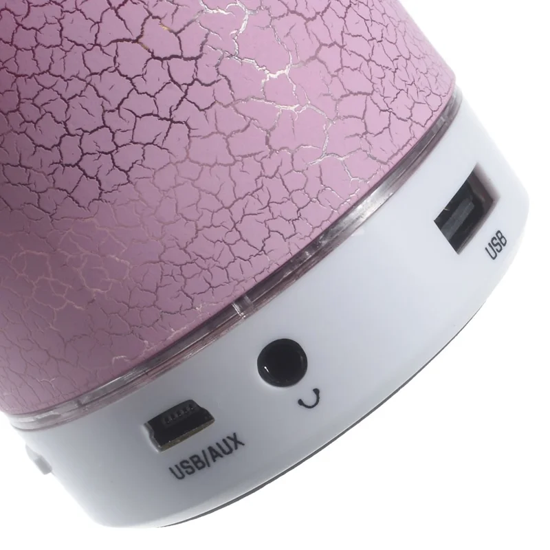 Crack Pattern A9 Stereo Trådløs Bluetooth-kompatibel Håndsfri Højttaler med LED-lys, Understøtter TF-kort - Pink