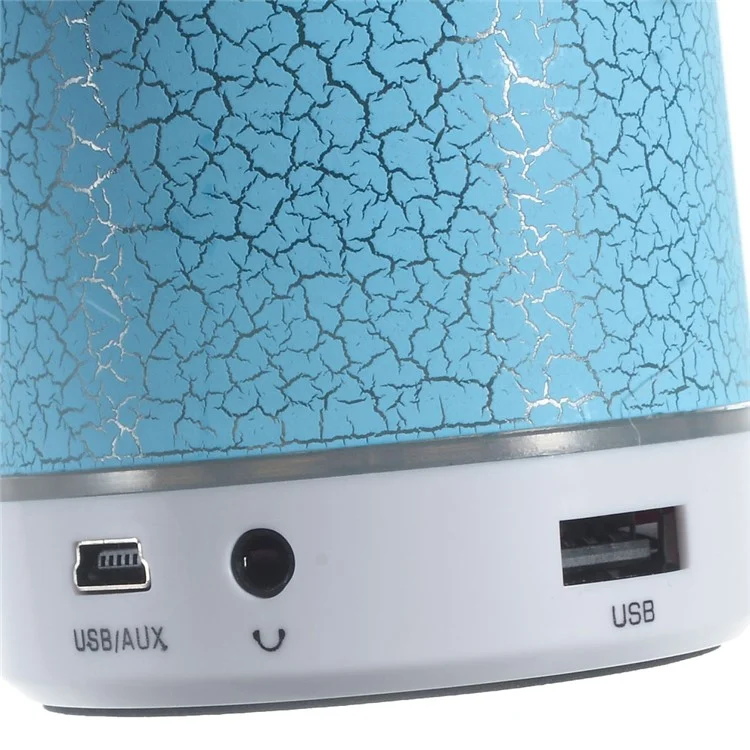 Crack Pattern A9 Stereo Bluetooth-compatible Hands-free Speaker with LED Lights Support TF Card - Blue