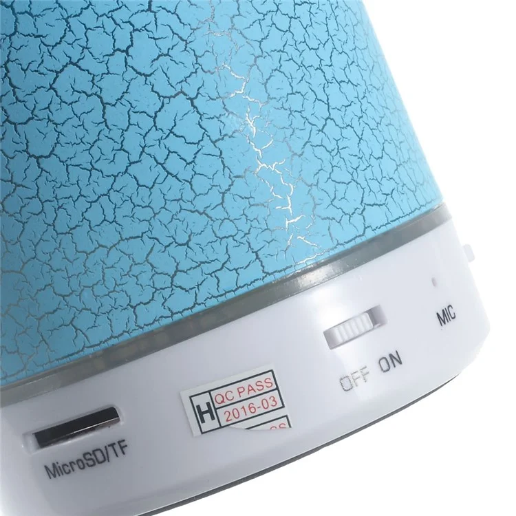 Crack Pattern A9 Stereo Bluetooth-compatible Hands-free Speaker with LED Lights Support TF Card - Blue