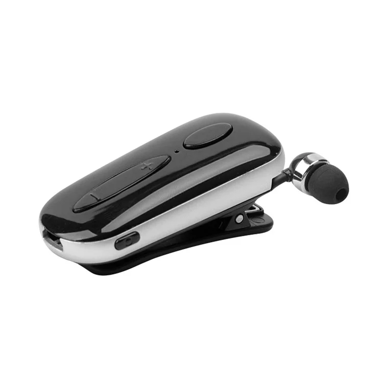 Stereo Wireless Bluetooth-compatible Headset Calls Remind Vibration Wear Clip Driver Auriculares Earphone for Phone - Black/White