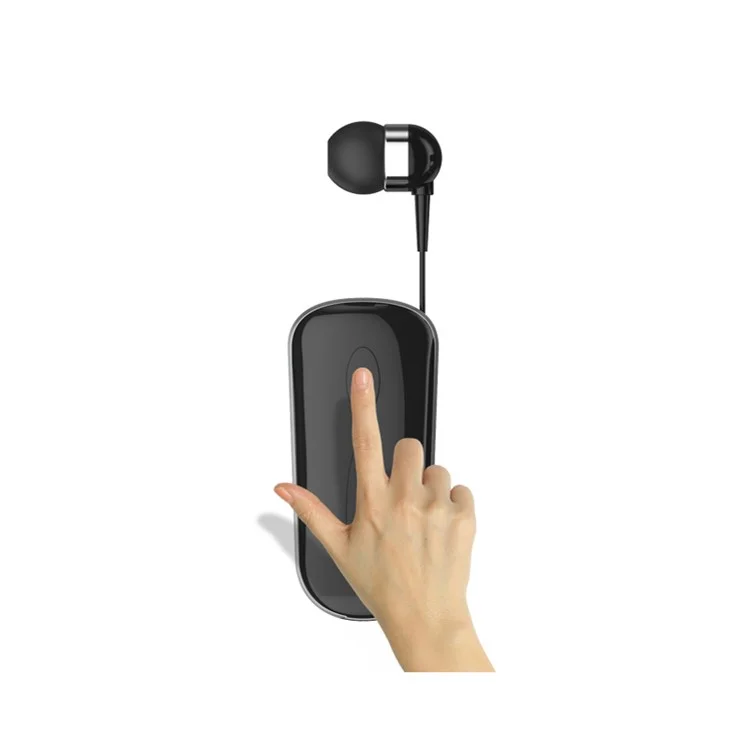 Stereo Wireless Bluetooth-compatible Headset Calls Remind Vibration Wear Clip Driver Auriculares Earphone for Phone - Black/White