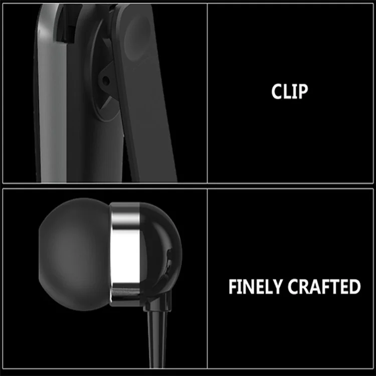 Stereo Wireless Bluetooth-compatible Headset Calls Remind Vibration Wear Clip Driver Auriculares Earphone for Phone - Black/White