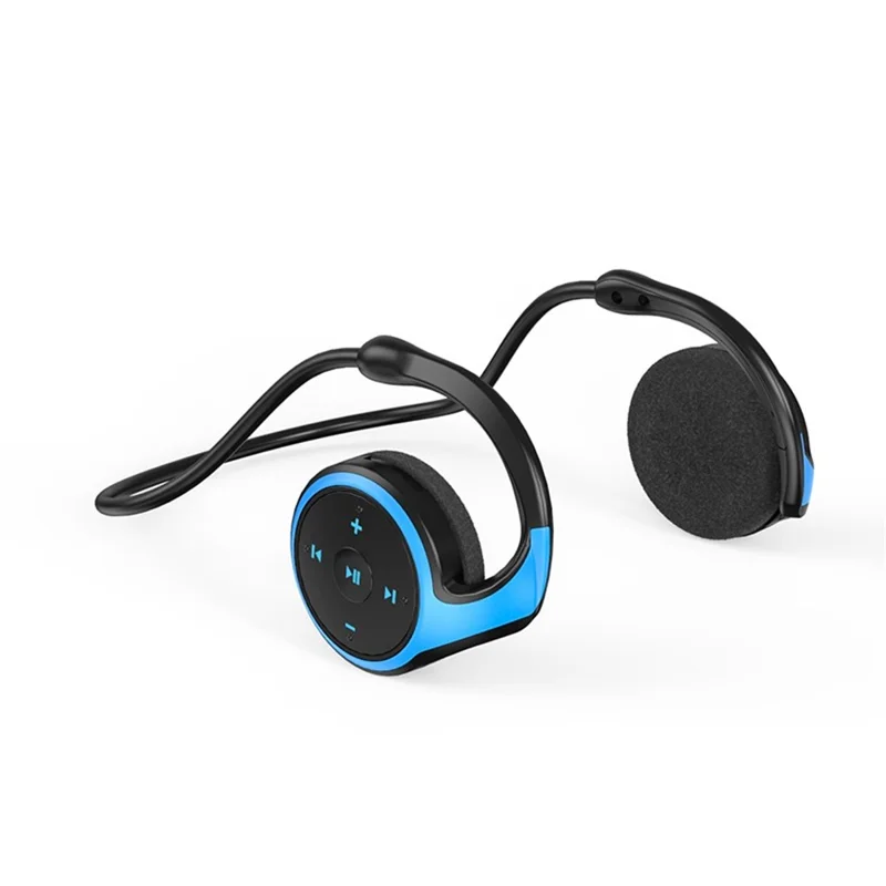 Bluetooth-compatible Earhook Headset Support TF Card Stereo Sound Sport Wireless Headphone - Blue