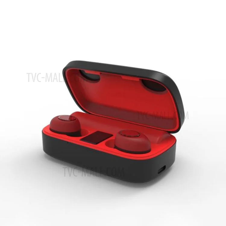TWS Bluetooth 5.0 Estéreo In-ear Power Digital Display Auriculares inalámbricos Auriculares Bluetooth - Rojo