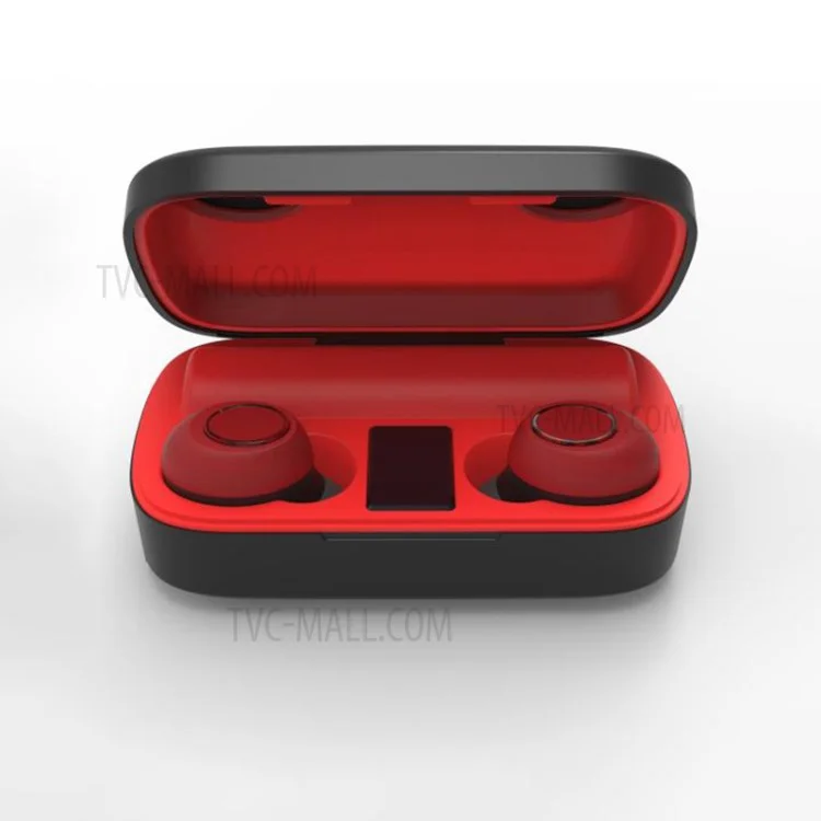 TWS Bluetooth 5.0 Estéreo In-ear Power Digital Display Auriculares inalámbricos Auriculares Bluetooth - Rojo