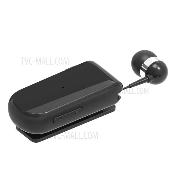 Bluetooth 4.1 Clip-on Adjustable Length Wireless Earphone [Two Phone Connected at A Time] - Black