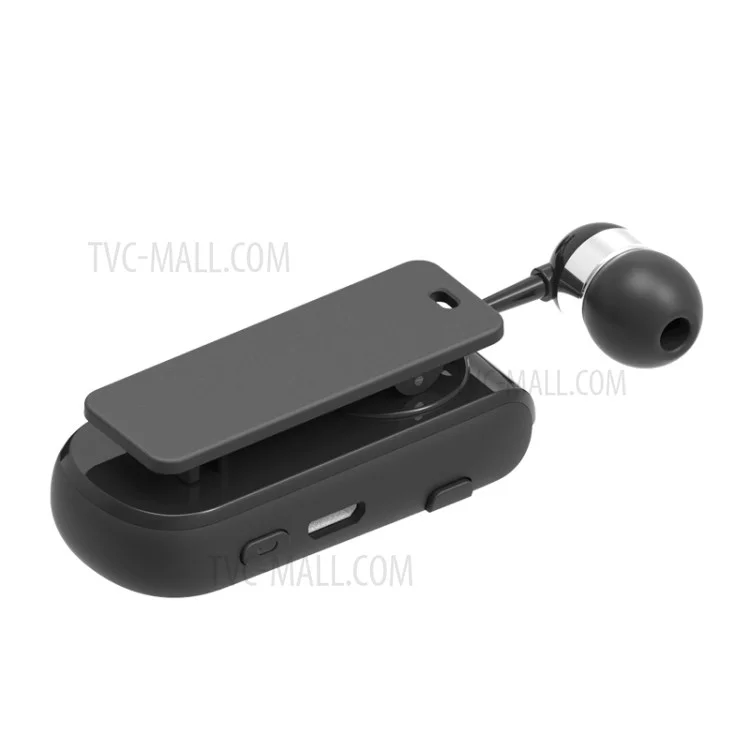 Bluetooth 4.1 Clip-on Adjustable Length Wireless Earphone [Two Phone Connected at A Time] - Black