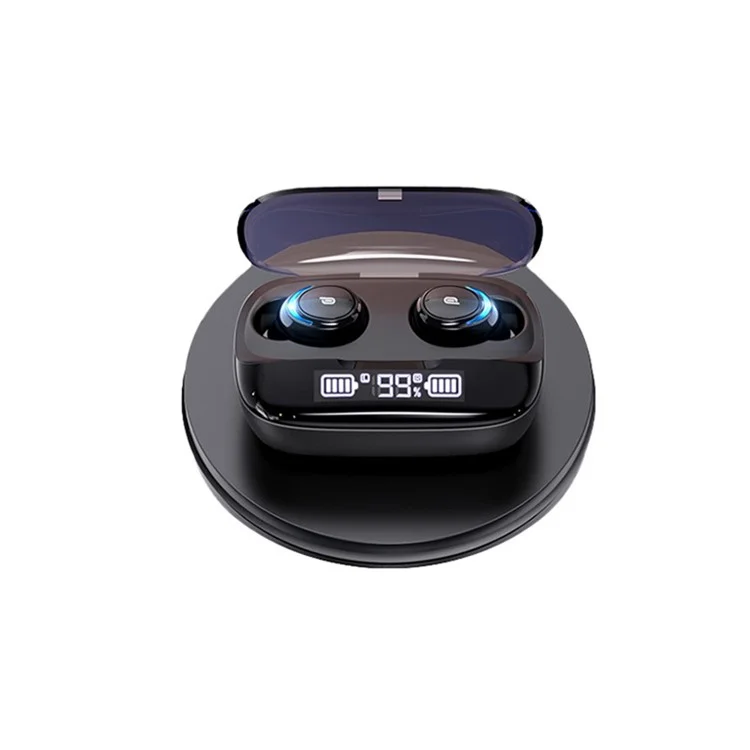 M-U8 TWS Wireless Bluetooth-compatible 5.0 Digital Display Earbuds Bluetooth-compatible Earphones - Black