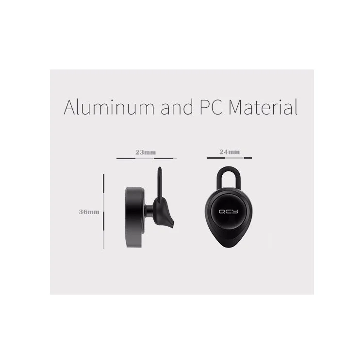 QCY J11 Mini Wireless Bluetooth 4.1 In-ear Earphone with English Voice Prompt - Black