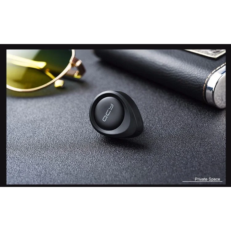 QCY J11 Mini Wireless Bluetooth 4.1 In-ear Earphone with English Voice Prompt - Black