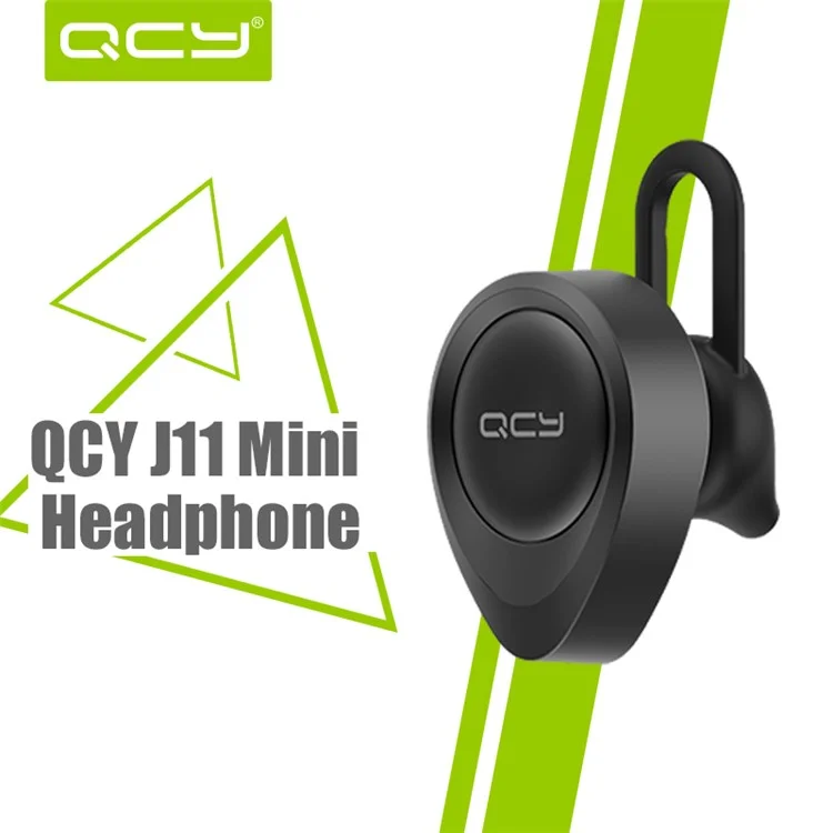 QCY J11 Mini Wireless Bluetooth 4.1 In-ear Earphone with English Voice Prompt - Black