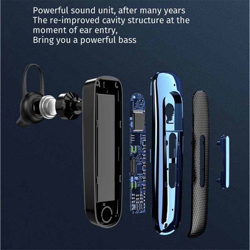 E1 Business Style Bluetooth-compatible 5.0 Earbuds Ear-hook Wireless Stereo Earphones - Black/Red