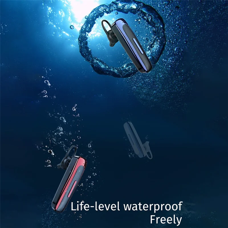 E1 Business Style Bluetooth-compatible 5.0 Earbuds Ear-hook Wireless Stereo Earphones - Black/Red