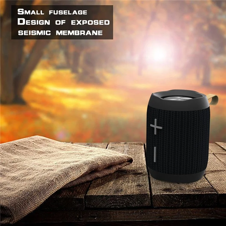 HOPESTAR P13 Portable Wireless Outdoor Bluetooth-compatible Waterproof Speaker Stereo Subwoofer - Black