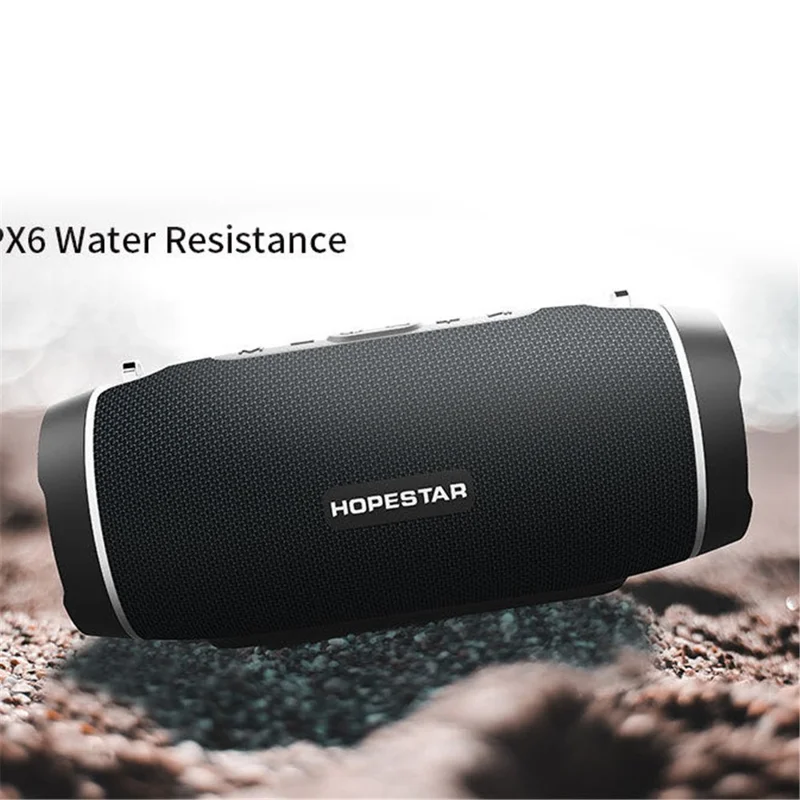 HOPESTAR H45 Party Portable Bluetooth-compatible Speaker Waterproof LED Light Subwoofer Support TF FM USB Drive - Dark Grey