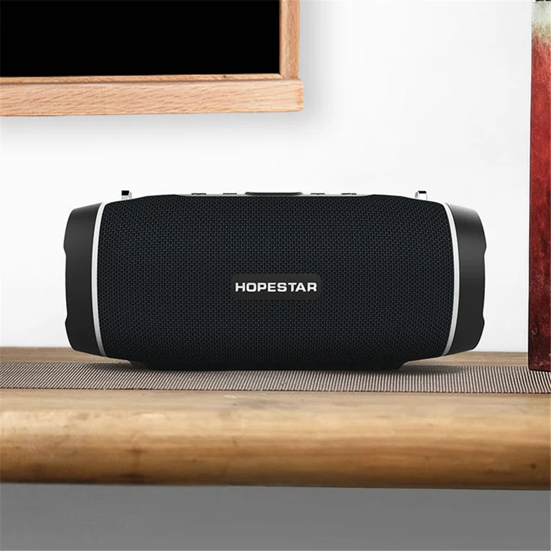 HOPESTAR H45 Party Portable Bluetooth-compatible Speaker Waterproof LED Light Subwoofer Support TF FM USB Drive - Dark Grey