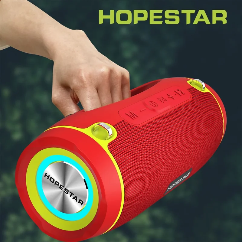 HOPESTAR H45 Party Portable Bluetooth-compatible Speaker Waterproof LED Light Subwoofer Support TF FM USB Drive - Dark Grey