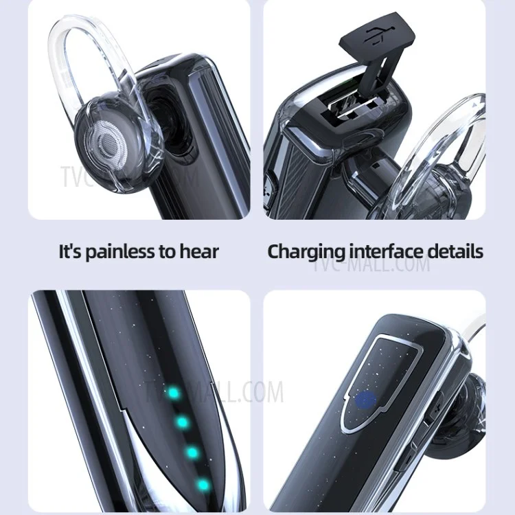 ME-3 Single Bluetooth-compatible 5.0 Headset HiFi Sound Business TWS Wireless Earphone - Blue