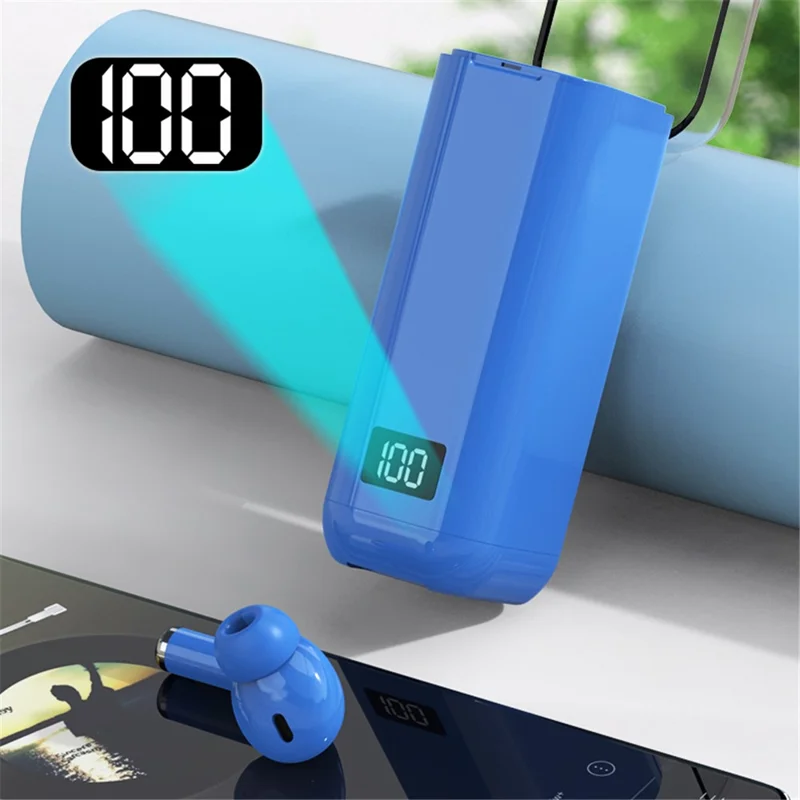 M-A8 Single Ear Bluetooth-compatible Headset In Ear Music Wireless Earbuds Sports Invisible Earphone with Charging Case - Blue