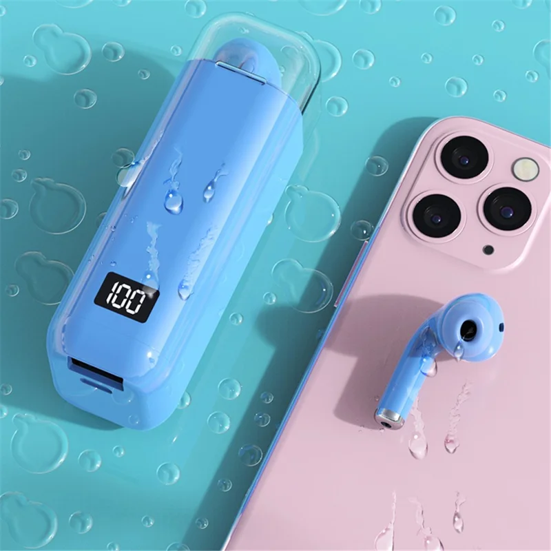 M-A8 Single Ear Bluetooth-compatible Headset In Ear Music Wireless Earbuds Sports Invisible Earphone with Charging Case - Blue