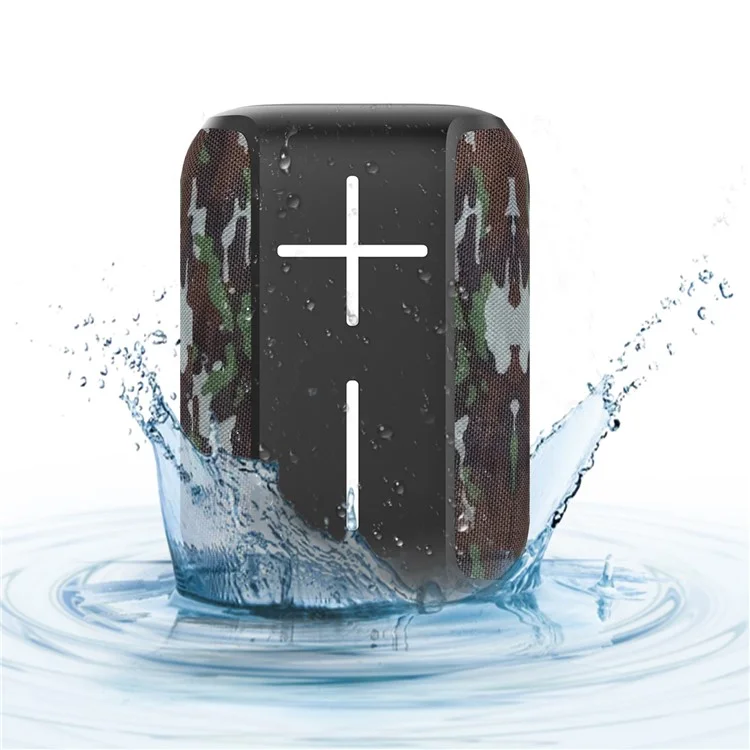 HOPESTAR P16 Portable Outdoor Rechargeable Waterproof Bluetooth-compatible Speaker FM Radio Wireless Music Subwoofer - Camouflage