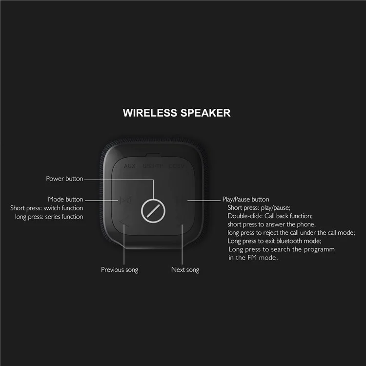 HOPESTAR P16 Portable Outdoor Rechargeable Waterproof Bluetooth-compatible Speaker FM Radio Wireless Music Subwoofer - Camouflage