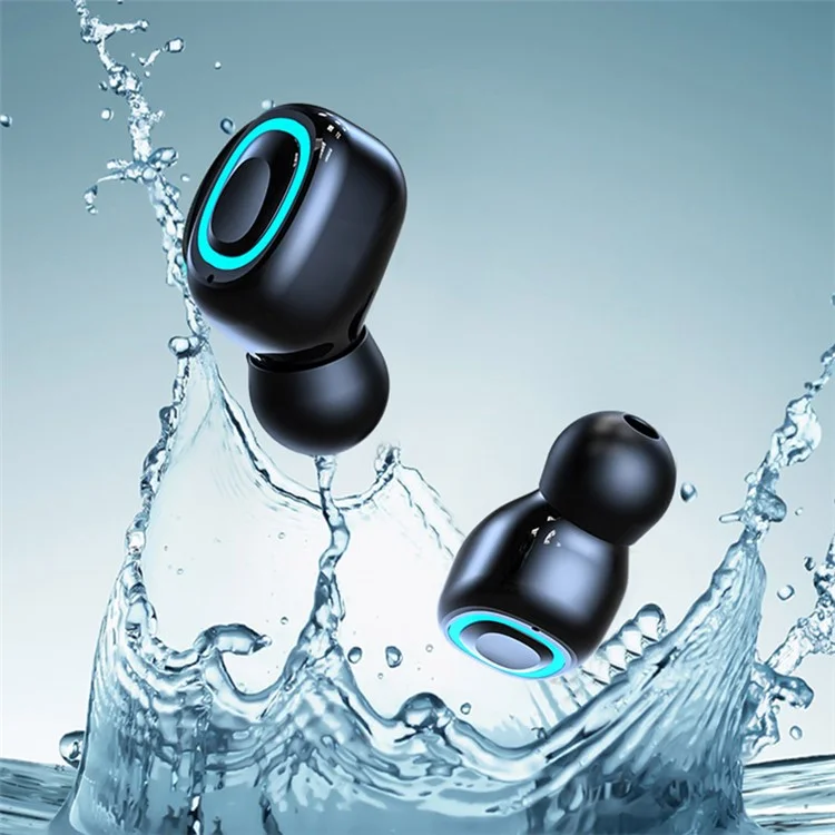 A42 TWS Bluetooth-compatible 5.0 Wireless Earphones Touch Control Earbuds with LED Display - Black