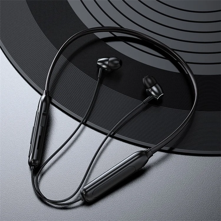 M61 Bluetooth 5.1 Nacken-montierte Kopfhörer Stereo Wireless Magnetische Saug-Sportskopfhörer Ohrhörer - Schwarz