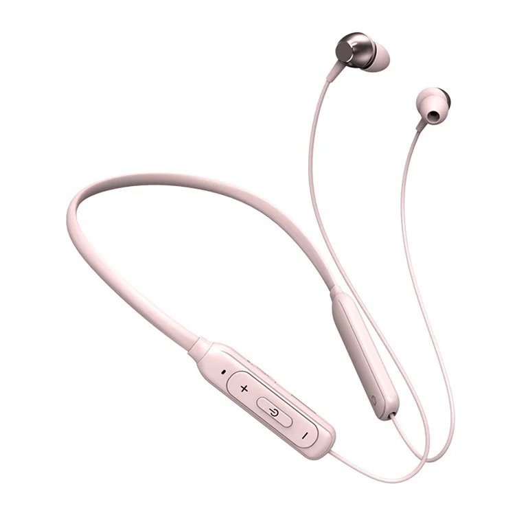 M61 Bluetooth 5.1 Neck-mounted Earphone Stereo Wireless Magnetic Suction Sports Headset Earbuds - Pink