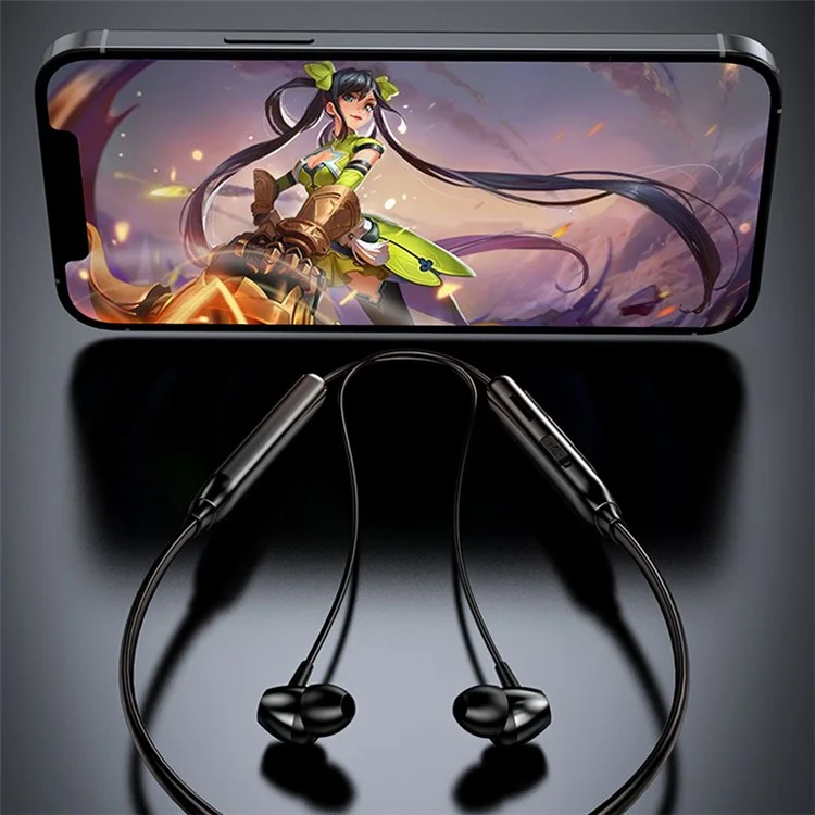 M61 Bluetooth-compatible 5.1 Neck-mounted Earphone Stereo Wireless Magnetic Suction Sports Headset Earbuds - Pink