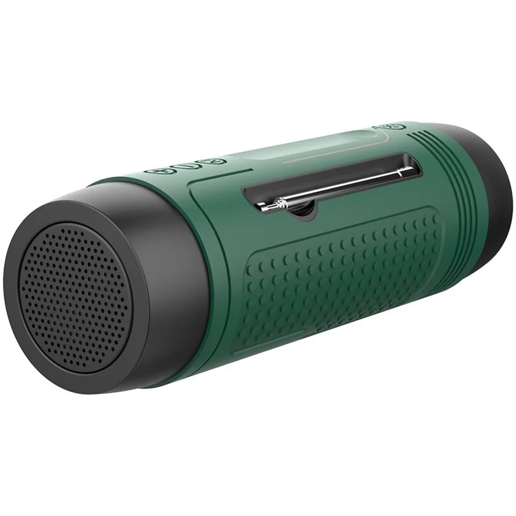 ZEALOT A2 Portable Wireless Bluetooth-compatible Speaker Outdoor Waterproof FM Music Subwoofer with Flashlight - Green