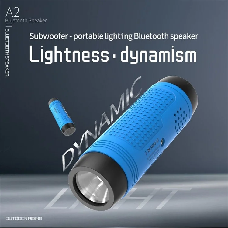 ZEALOT A2 Portable Wireless Bluetooth-compatible Speaker Outdoor Waterproof FM Music Subwoofer with Flashlight - Green
