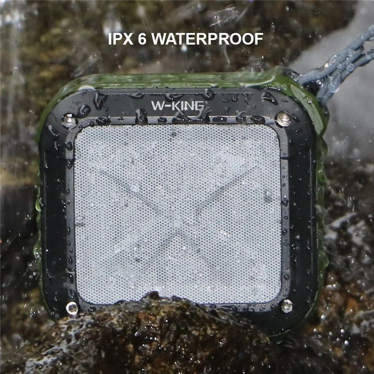 W-KING S7 Tragbare Bluetooth 5.0 Lautsprecher Outdoor-Radfahren Wasserdichte FM TF-Kartenmusik-Subwoofer - Grün