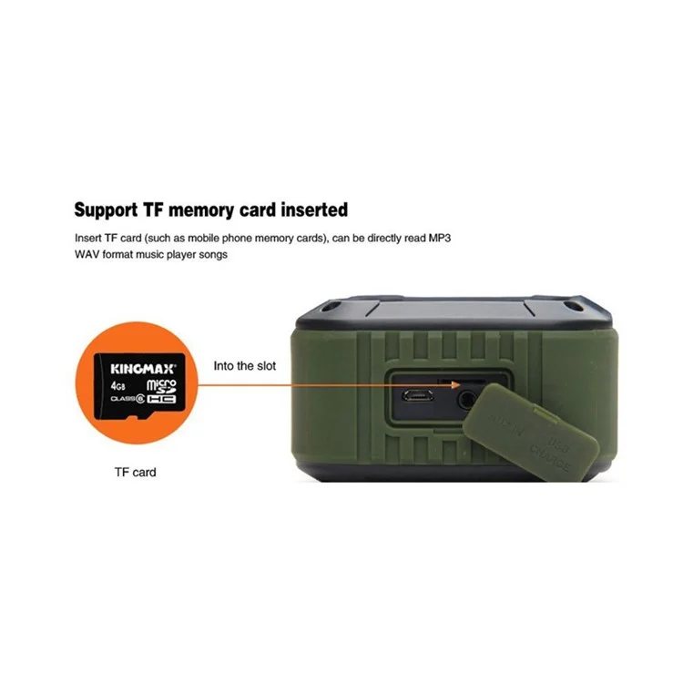 W-KING S7 Tragbare Bluetooth 5.0 Lautsprecher Outdoor-Radfahren Wasserdichte FM TF-Kartenmusik-Subwoofer - Grün