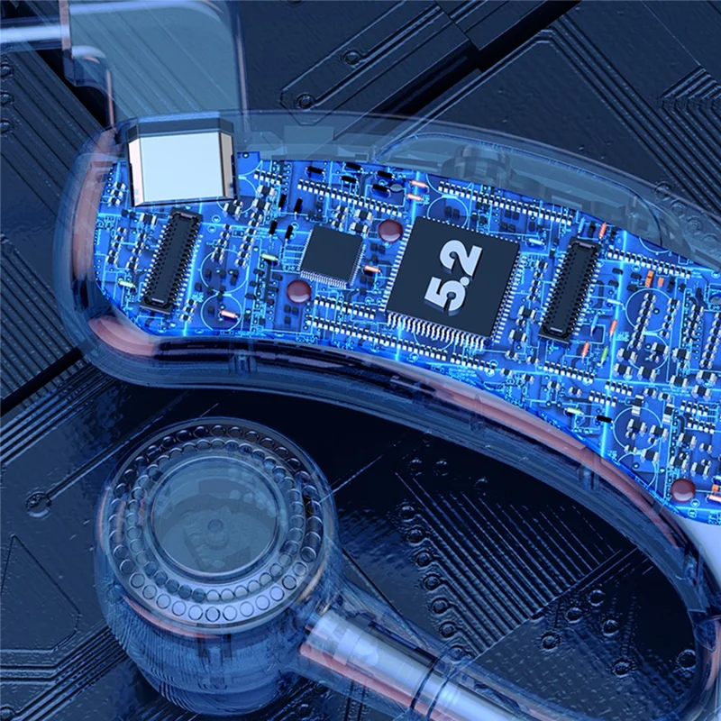 V12 Business Single Ear Digital Display Wireless Earhook Bluetooth-compatible Headset Hands-free Call Earphone with Charging Case - Red