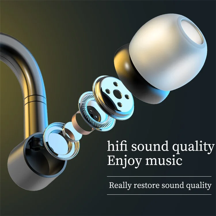 108 Business Single Ear Wireless Bluetooth Earhook Rotatable Headset Stereo Hands-free Call Music Earphone - Schwarz