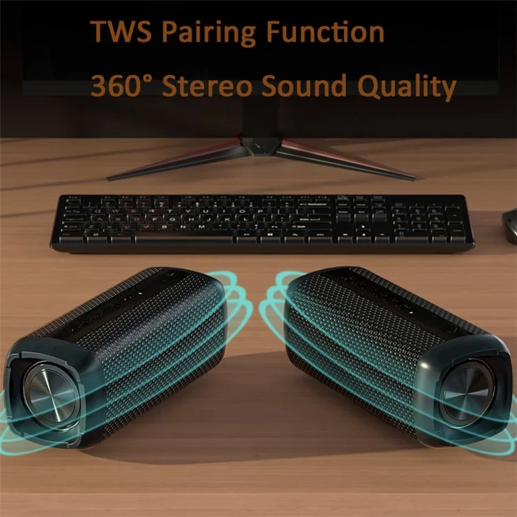 V10 80W 360 Degree Stereo Sound Bluetooth Speaker IP67 Waterproof Wireless Sound Box Subwoofer Loudspeaker