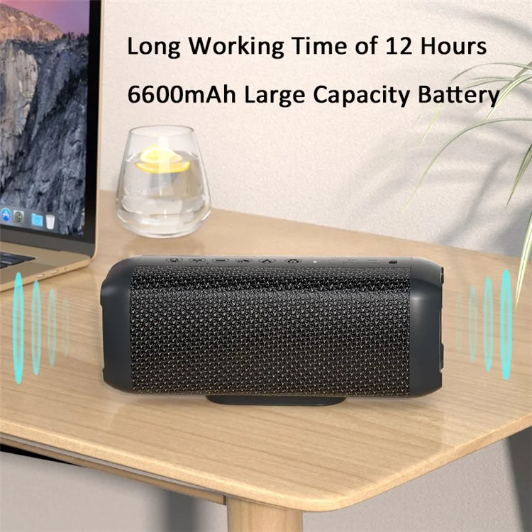 Caixa de som Bluetooth V10 80W de 360 graus com som estéreo à prova d'água IP67, à prova de poeira e à prova de choque