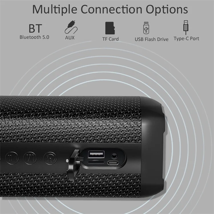 Caixa de som Bluetooth V10 80W de 360 graus com som estéreo à prova d'água IP67, à prova de poeira e à prova de choque