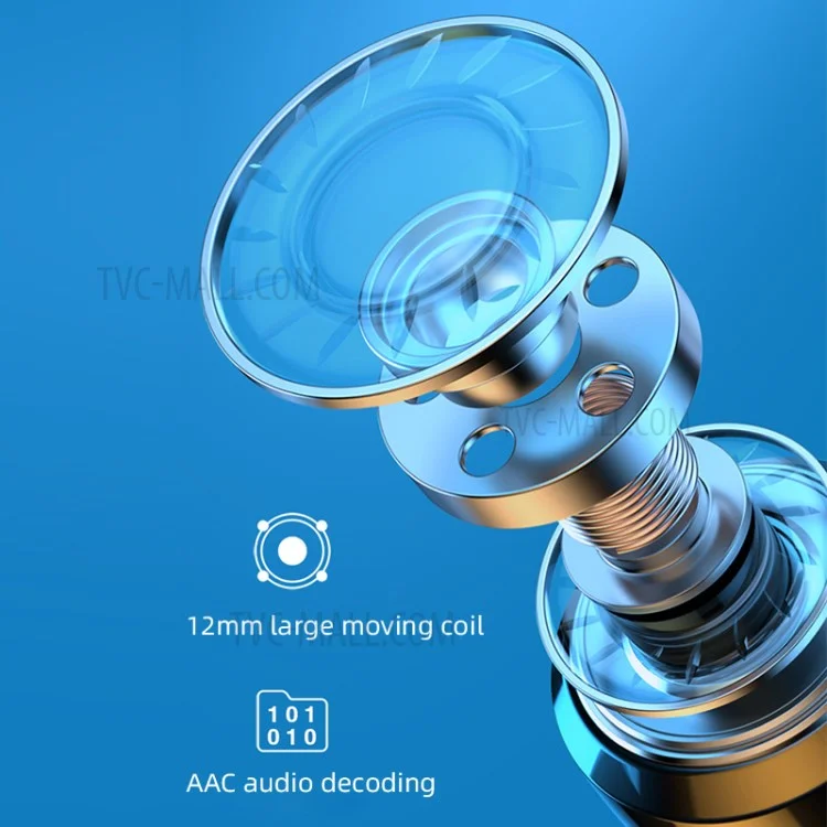 F18 180 Degrees Rotating Business Single Ear Wireless Bluetooth-compatible Earhook Headset Waterproof Music Calling Earphone - Dark Blue