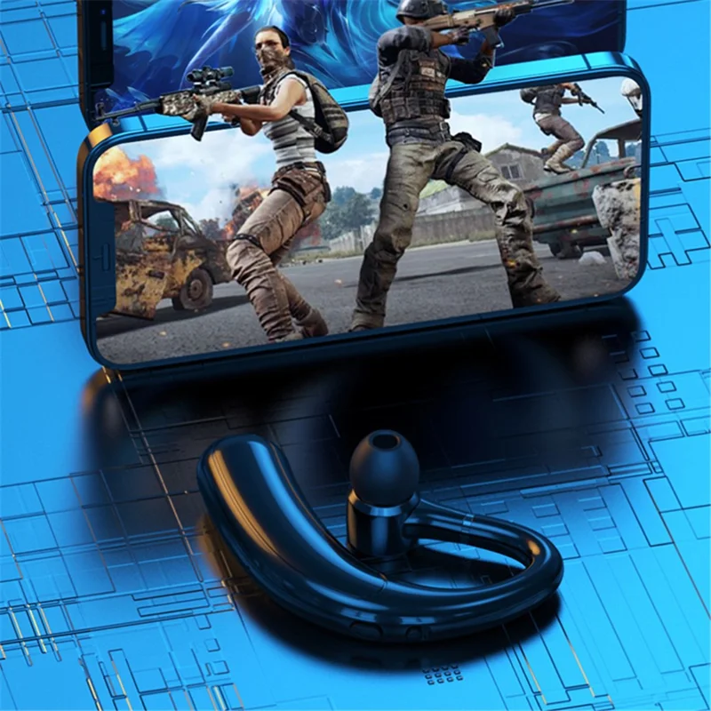 F18 180 Degrees Rotating Business Single Ear Wireless Bluetooth-compatible Earhook Headset Waterproof Music Calling Earphone - Black