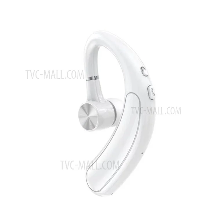 F18 180 Degrees Rotating Business Single Ear Wireless Bluetooth-compatible Earhook Headset Waterproof Music Calling Earphone - White