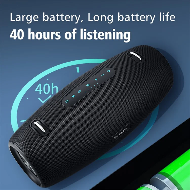 ZEALOT S67 Portable 60W Wireless Bluetooth-compatible Speaker Outdoor HiFi Stereo Music Subwoofer with Shoulder Strap